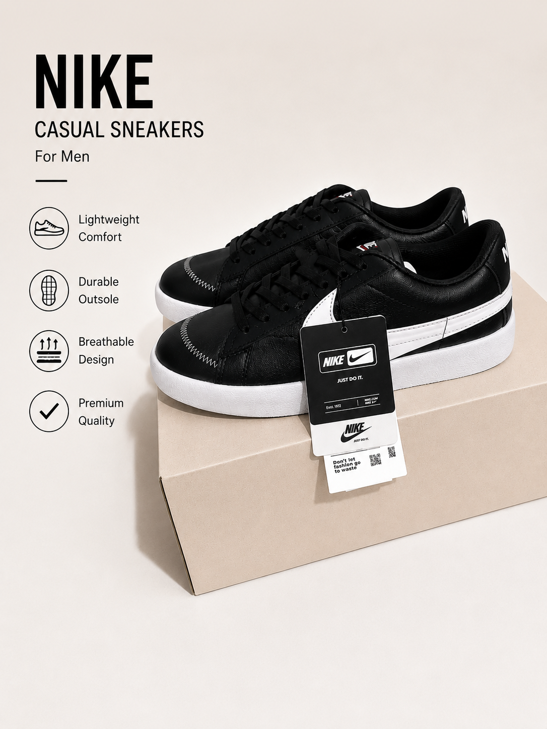Nike Court Legacy 'Black & White' —